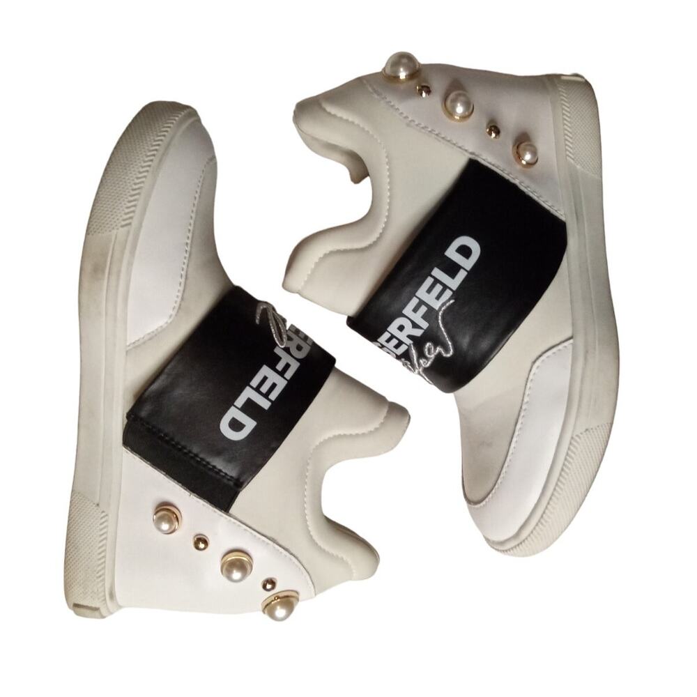 Karl Lagerfeld Paris Charsi Wedge White/Blue Sneaker 6M / 36B
